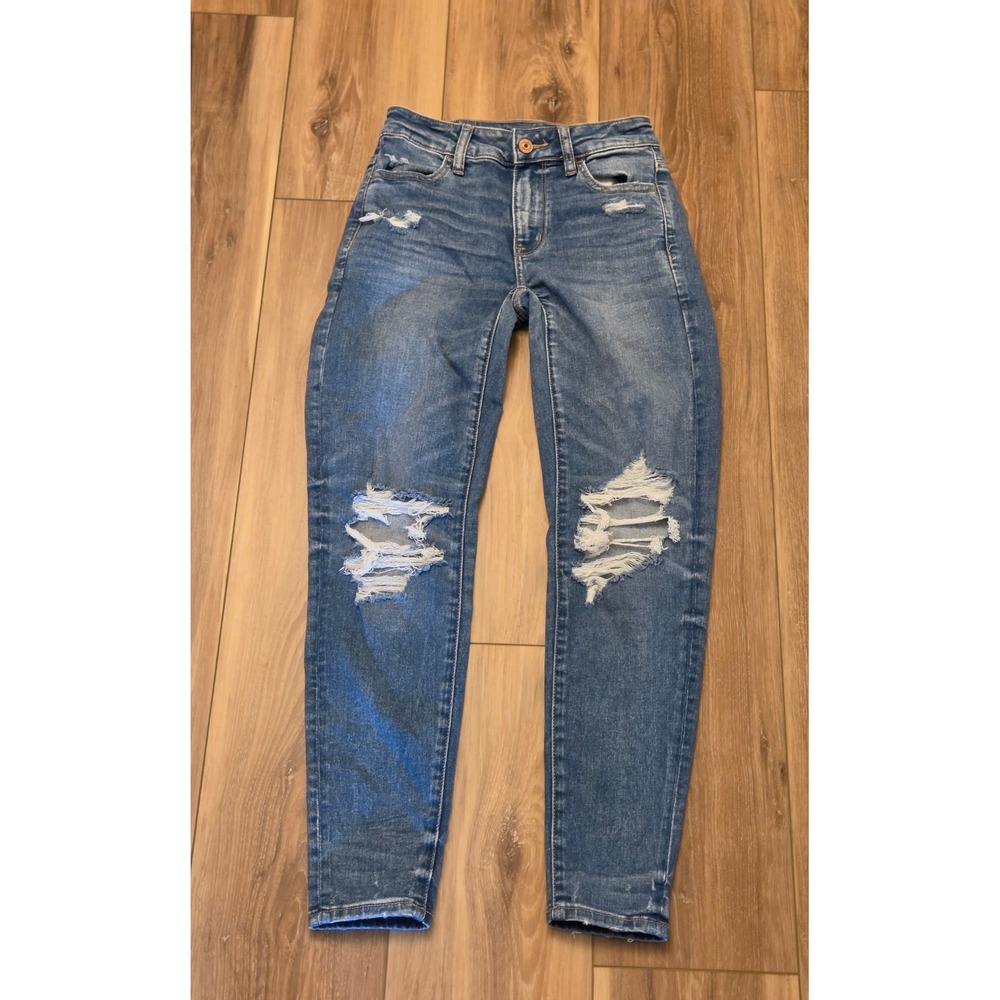 American Eagle Next Level Stretch High Rise Jegging Women's Size 0 Short Blue